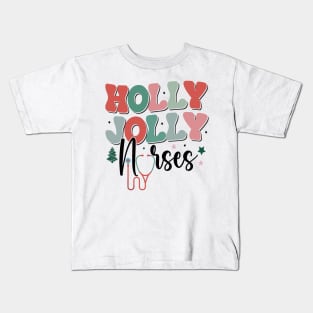 Holly Jolly Nurse Kids T-Shirt